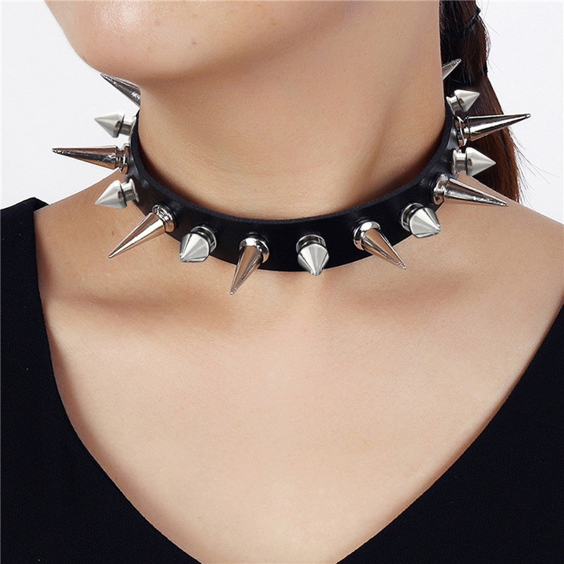 Goth Punk Spike Choker - Collier ras du cou punk à