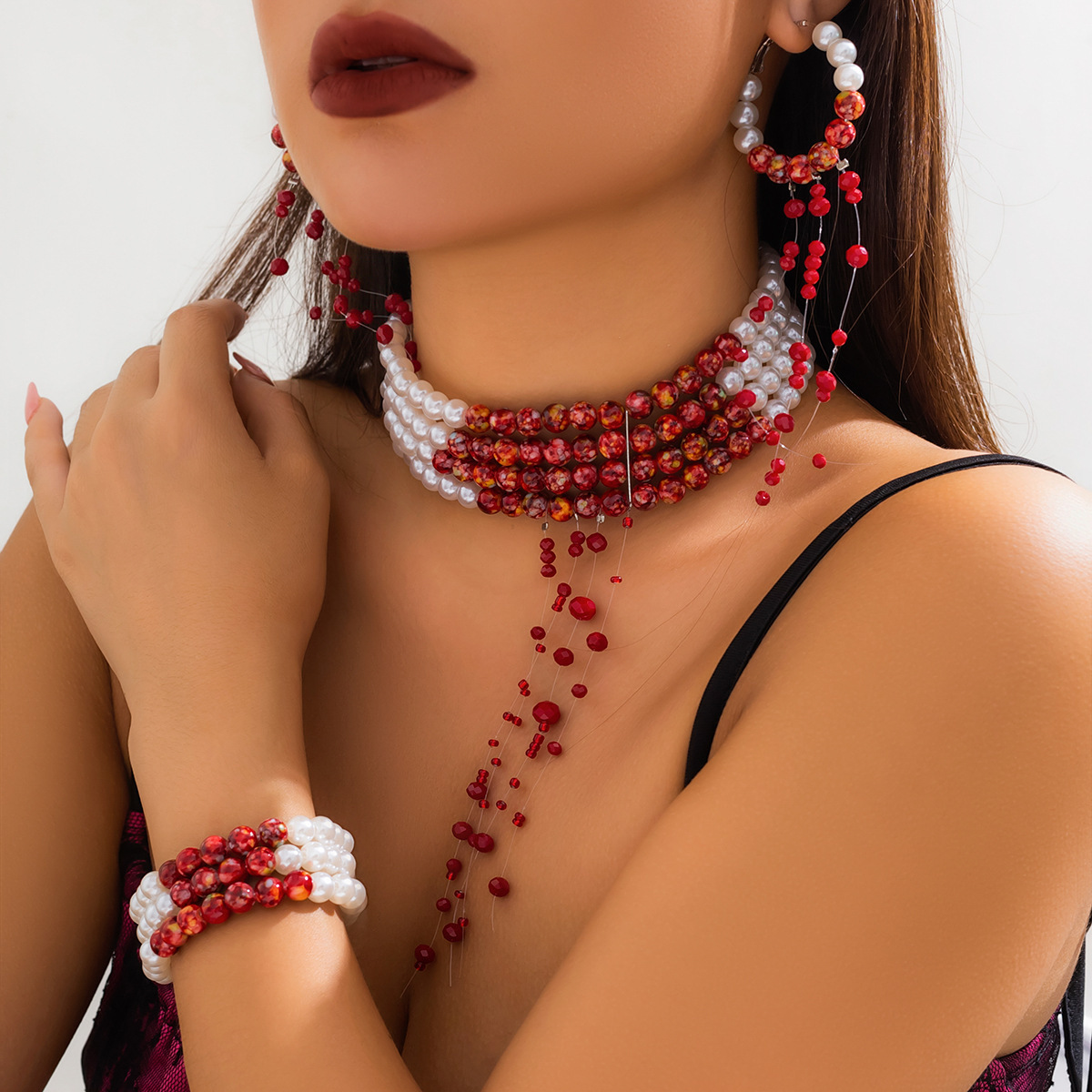 Collier pendentif pompon perle - Pearl Choker Necklace Vintage avis et prix