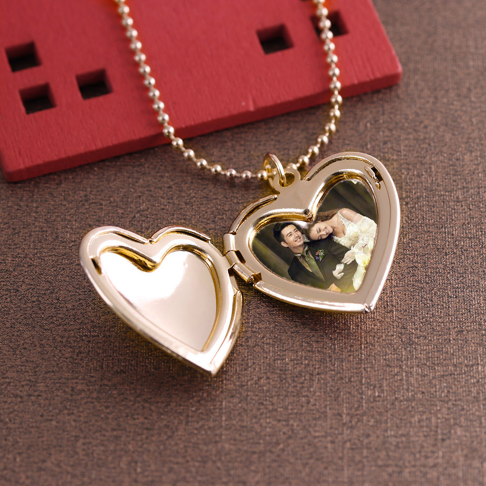 Médaillon de cadre photo en fo - Heart Locket Necklace Photo avis et prix