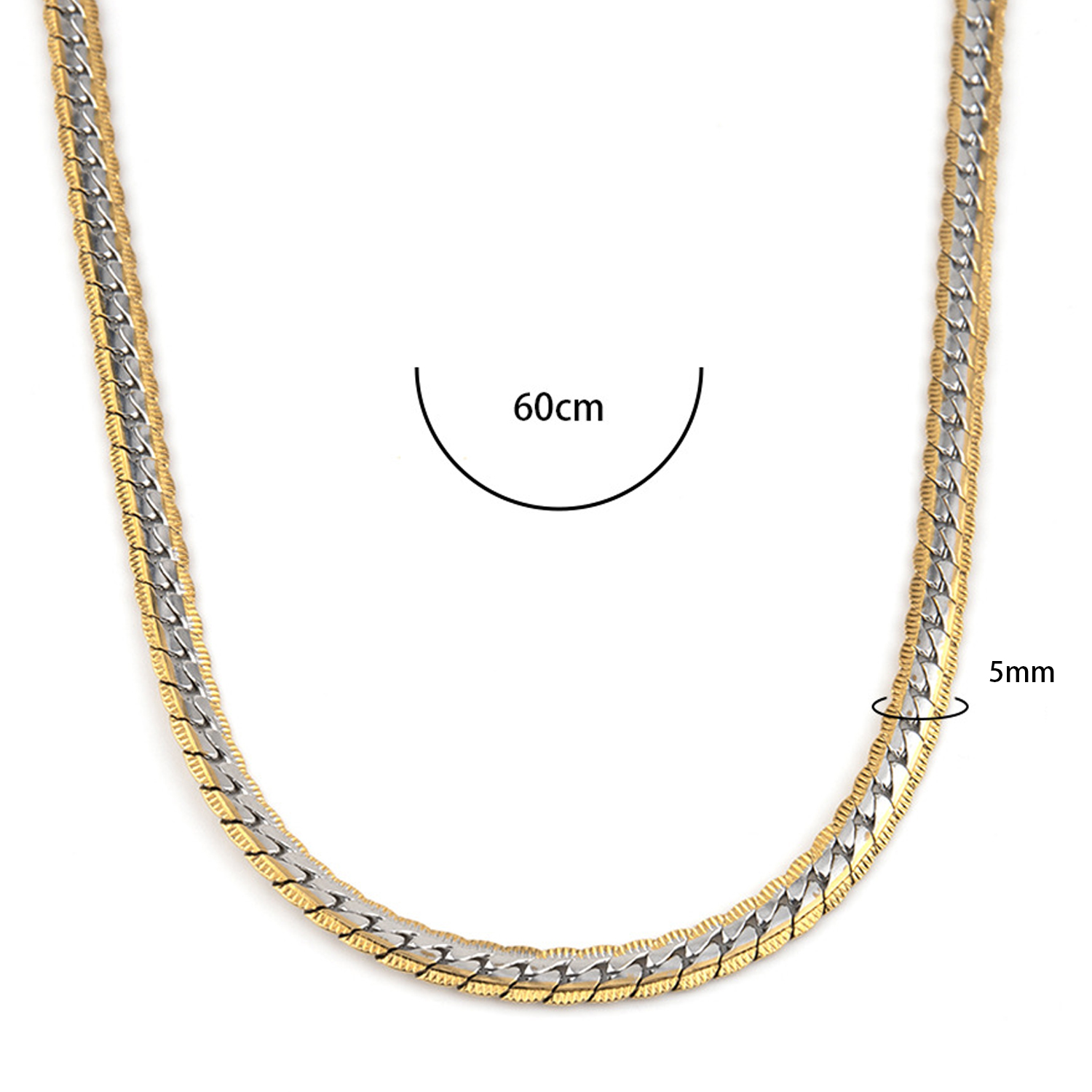 Collier chaîne gourmette bicol - Cuban Link Chain 12Mm avis et prix