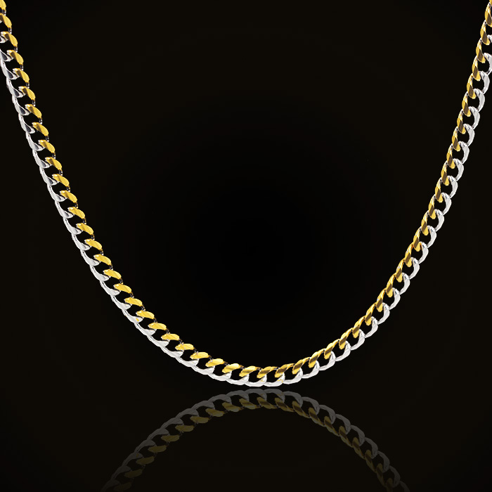 Collier chaîne gourmette bicol - Cuban Link Chain 12Mm avis et prix