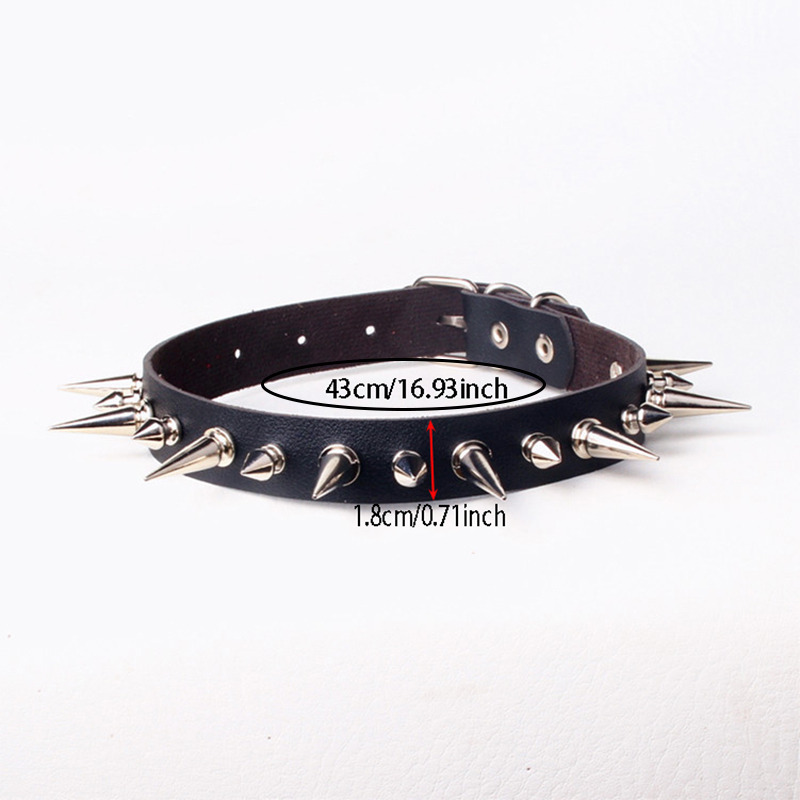 Collier ras du cou punk à long - Goth Punk Spike Choker avis et prix