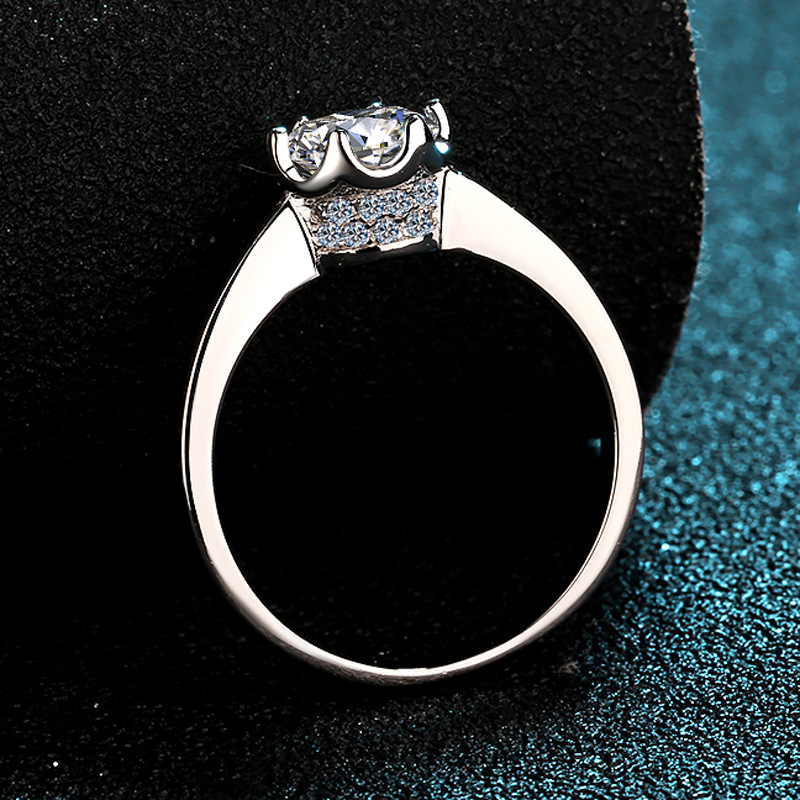 Bague en platine PT950 exquise - Moissanite Engagement Ring 1 Carat avis et prix